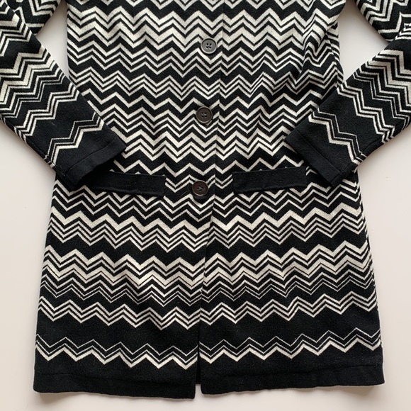 Missoni for Target black & white Chevron Print Knit Dress Coat XS - Picture 7 of 10